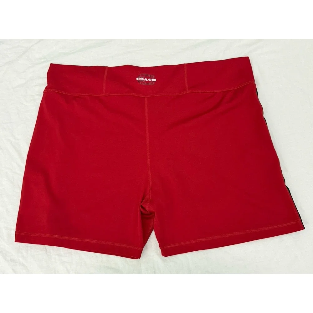 Coach Women's Signature Red Bike Shorts Sz XL Authentic Limited Run Polyester